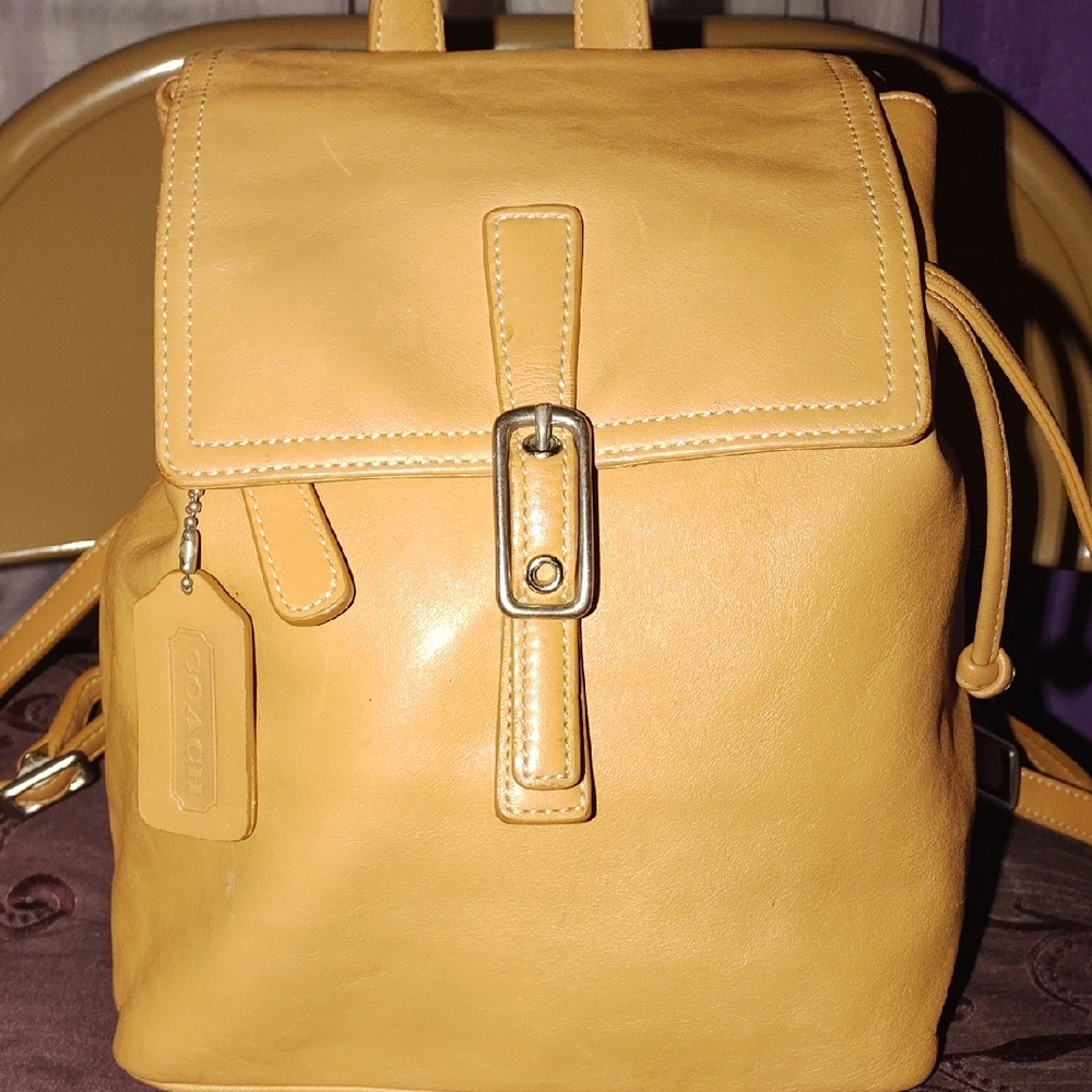 Coach Tan Leather Backpack